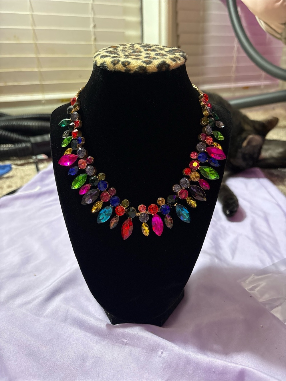 Natasha Couture Multicolor Crystal Bib Necklace - Picture 5 of 7
